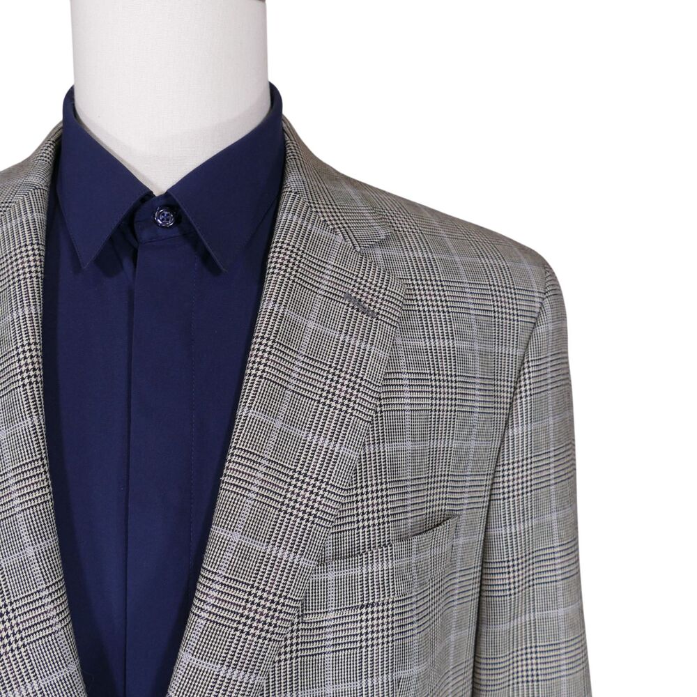 Lauren Ralph Lauren Sport Coat Blazer Mens 46R Gray Black Red Plaid Two Button